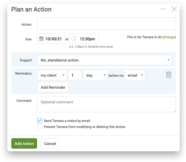 CoachAccountable Review: Action Items new