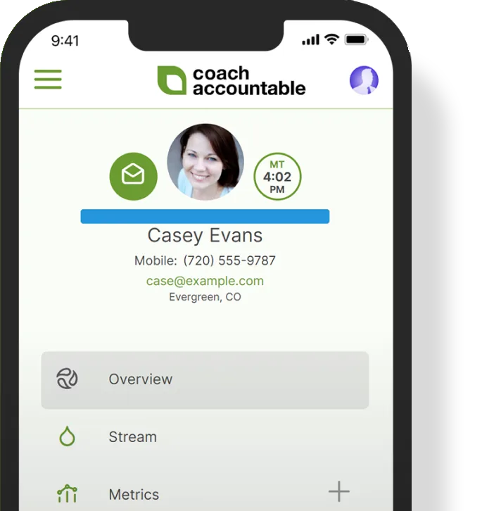 CoachAccountable on a mobile device.